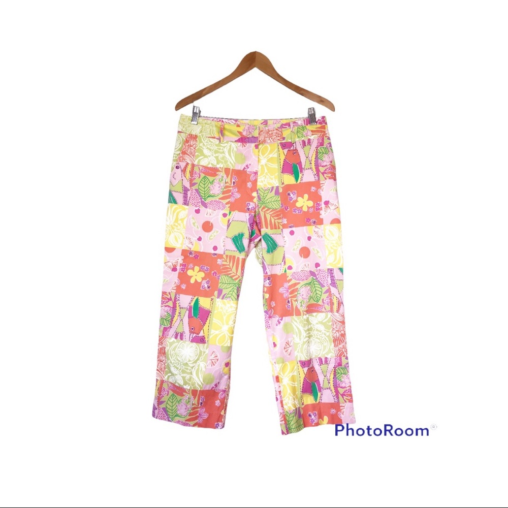 Lilly Pulitzer Women’s Cropped  Floral | Pink Orange Green Print Pants Size 10